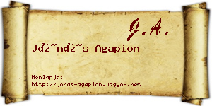 Jónás Agapion névjegykártya